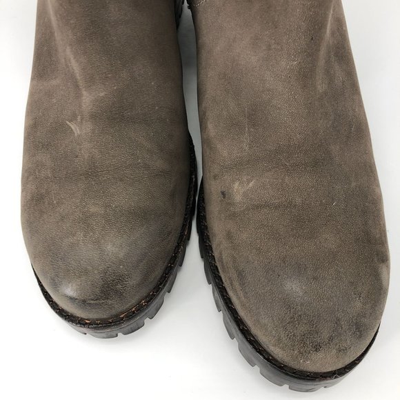 Cole Haan Nike Air Waterproof Knee High Boots Weathered Suede Leather Brown Lace - Picture 9 of 16